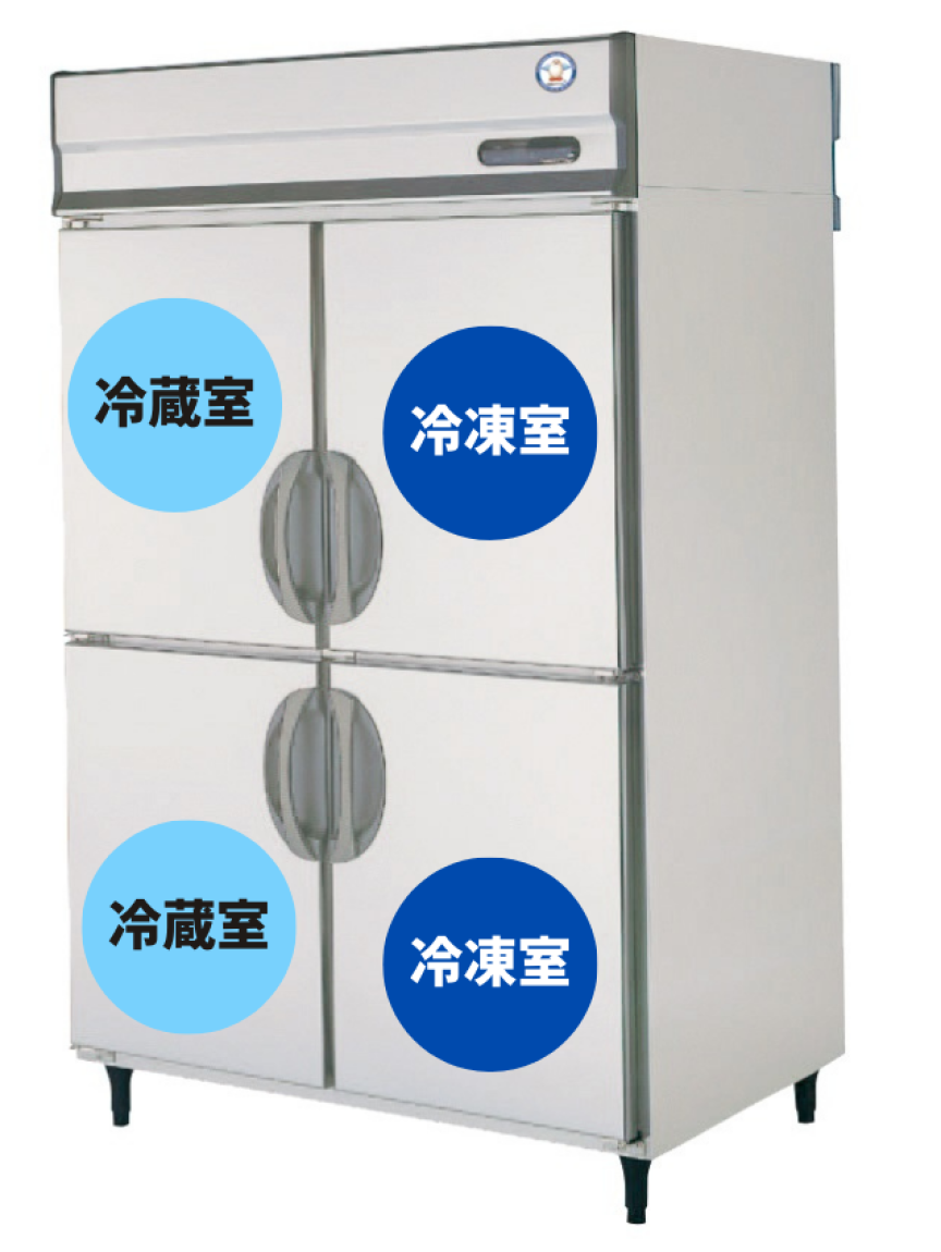4尺業務用冷凍冷蔵庫（冷凍2室・冷蔵2室タイプ） | 商品詳細 | 株式