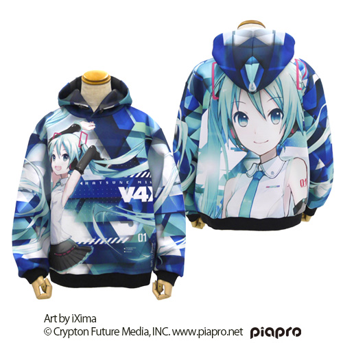 初音ミク V4X フルグラフィックプルオーバーパーカー [初音ミク V4X
