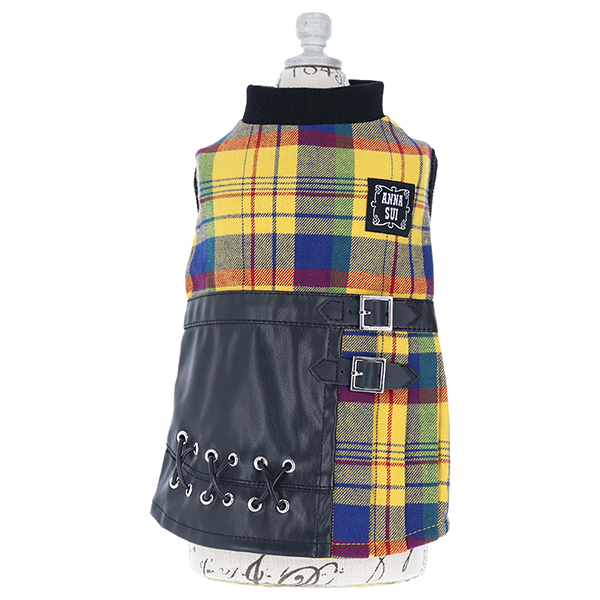 ANNA SUI（アナ スイ）チェック柄フェイクレザーワンピース | 犬服
