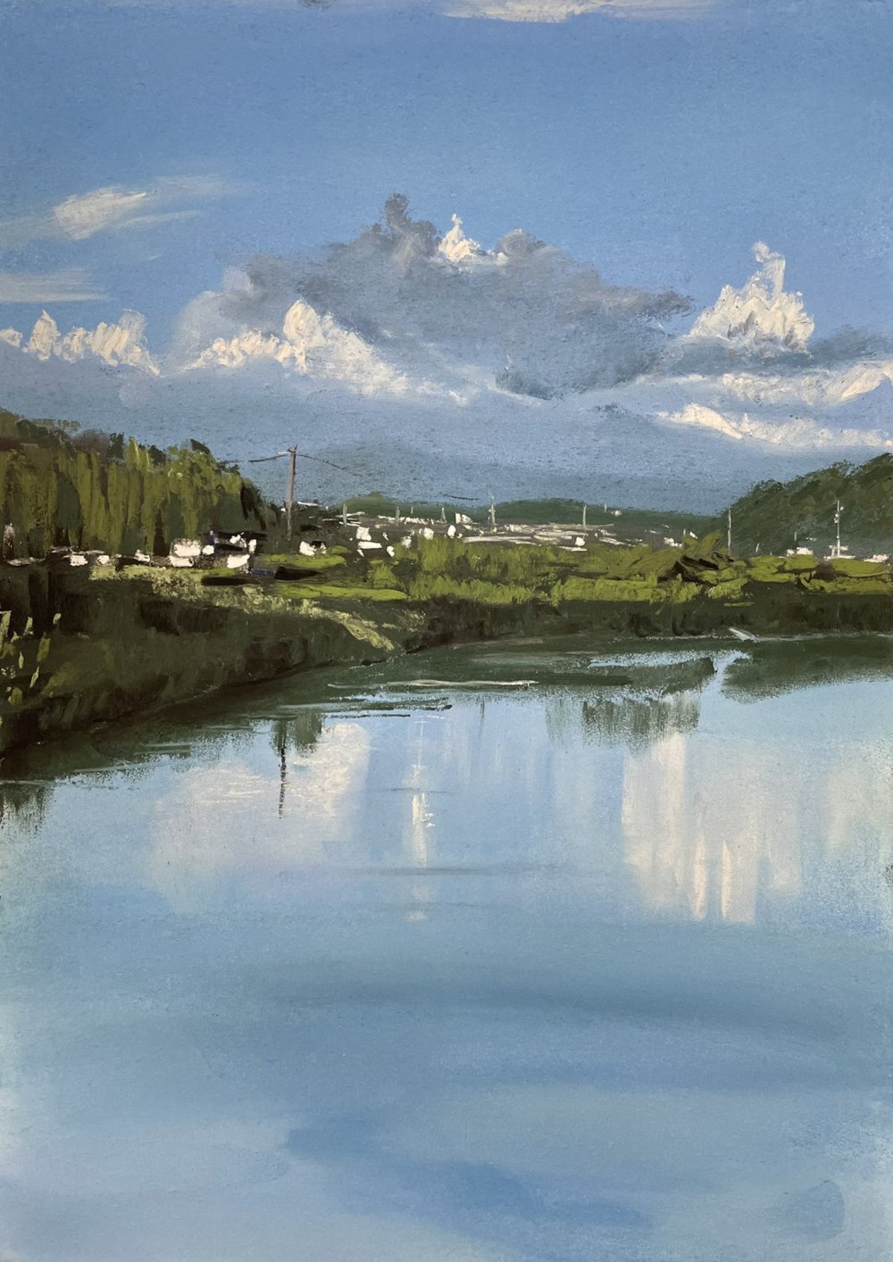 池上の水面 | 坂口恭平パステル画 | 熊本市現代美術館 CAMK