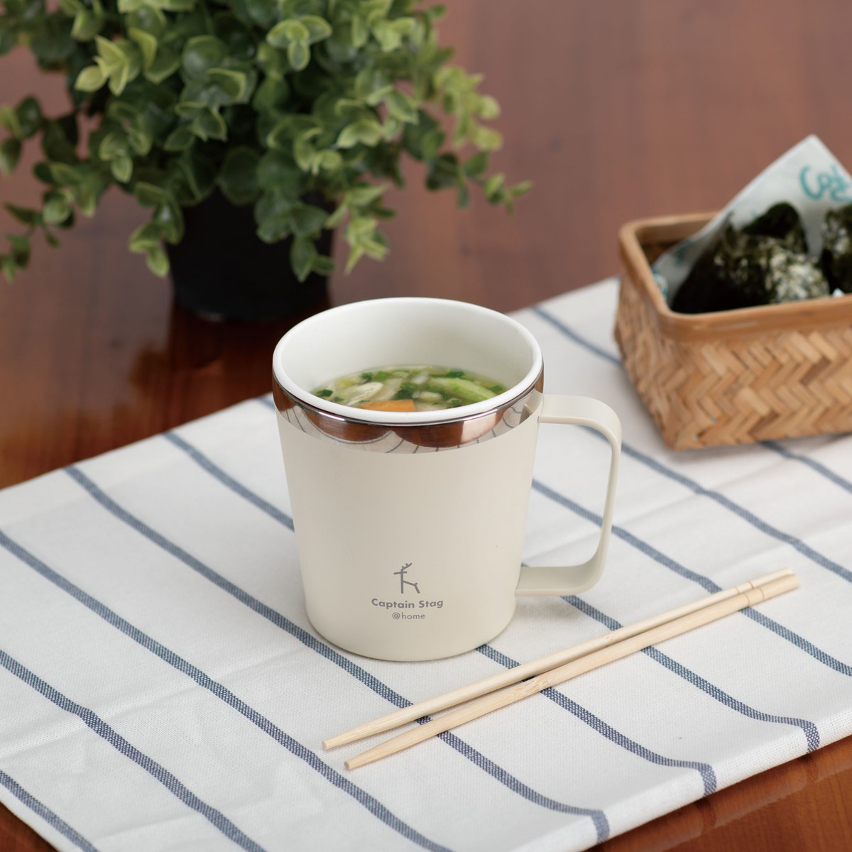 CAPTAINSTAG @home真空二重ヌードルインマグ450（ベージュ