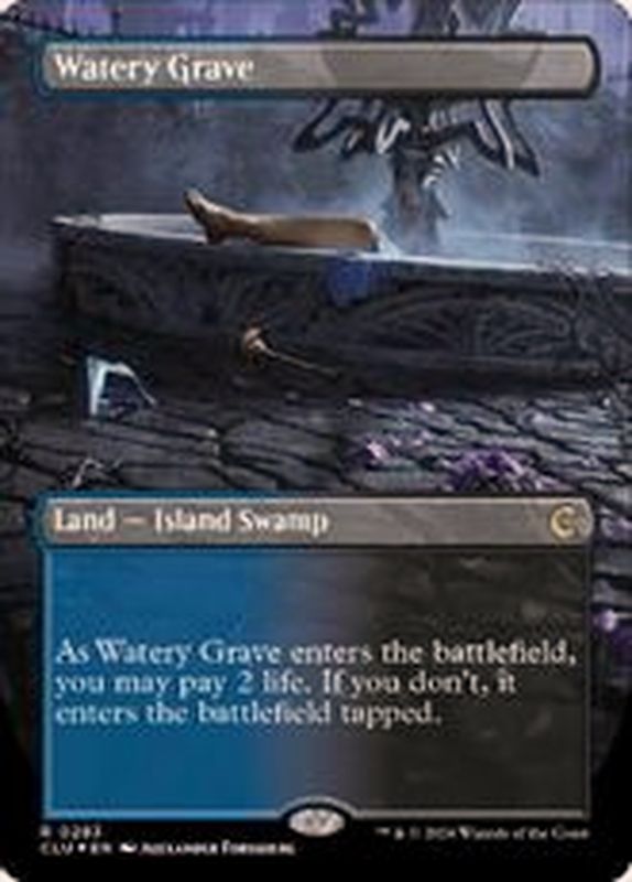 EX](FOIL)(フルアート)湿った墓/Watery Grave《英語》【CLU】
