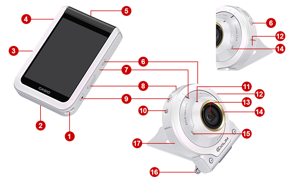 EX-FR100L Body Design, Main Parts | LIFE STYLE | Digital Cameras