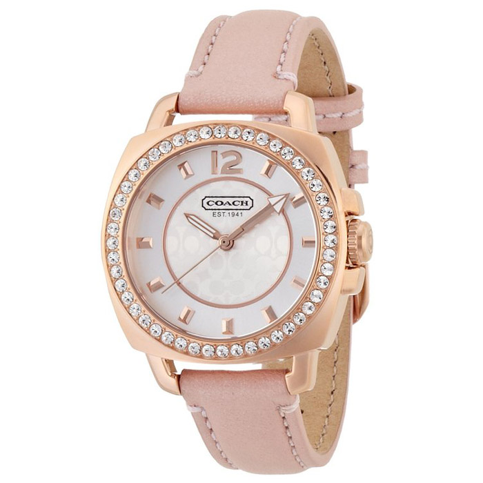 COACH】コーチ ボーイフレンド レディース レザー 腕時計 ピンク