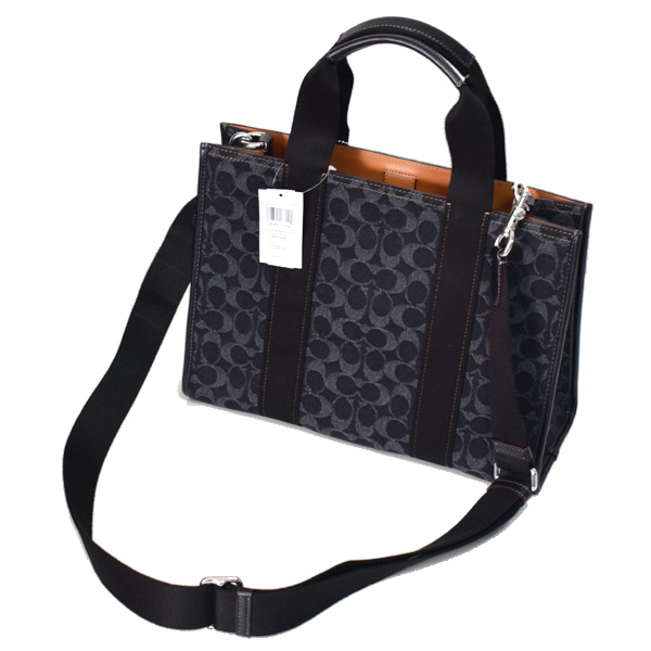 COACH】コーチ デニム レザー シグネチャー スミス トート 2way 斜め