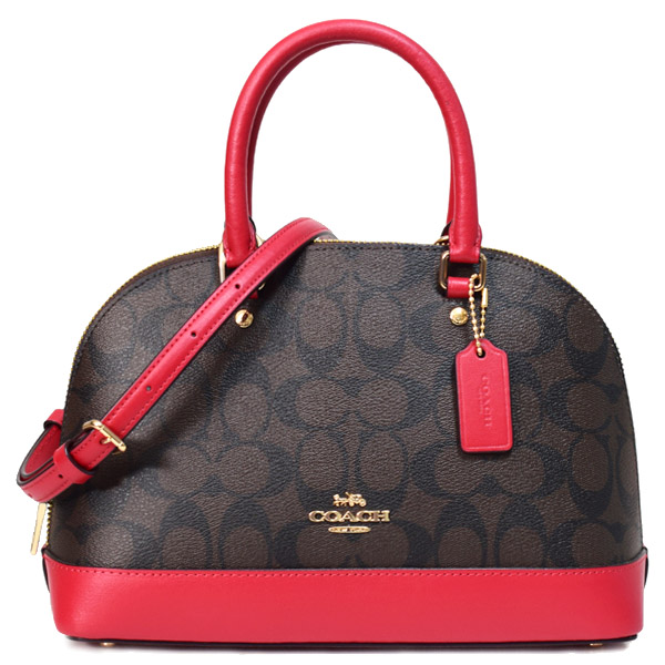 COACH】コーチ バッグ ドーム型 コーティングキャンバス レザー