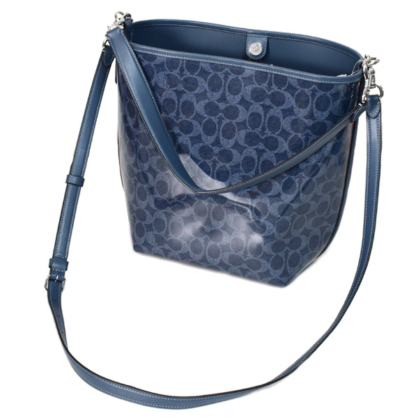 COACH】コーチ バッグ バケツ型 デニム パテント コーティング