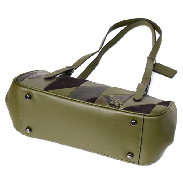 COACH】コーチ バッグ パッチワーク スエード パイソン レザー