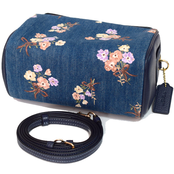 COACH】コーチ デニム ペブルレザー ベネット ペインテッド フローラル