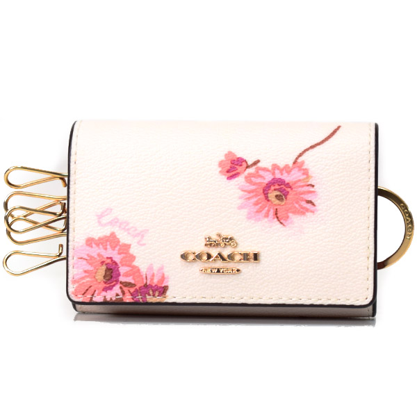 COACH】コーチ コーティングキャンバス レザー フラワー フローラル 花