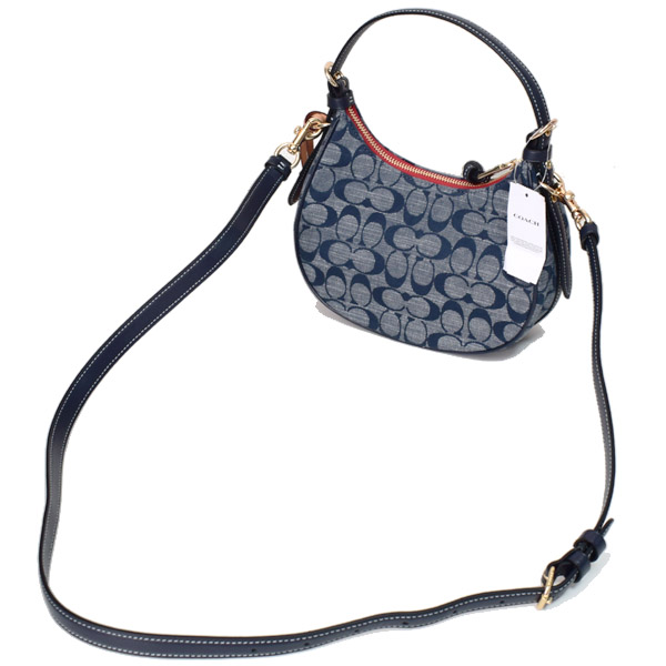 COACH】コーチ シャンブレー レザー シグネチャー クレオ ホーボー