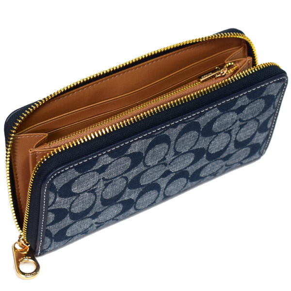 COACH】コーチ シャンブレー レザー シグネチャー ロゴ リストレット