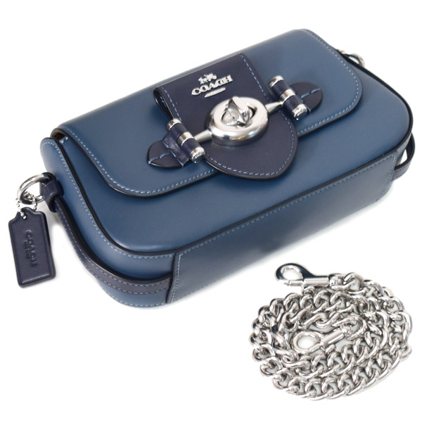 COACH】コーチ レザー ブリー フラップ チェーン ターンロック クロス