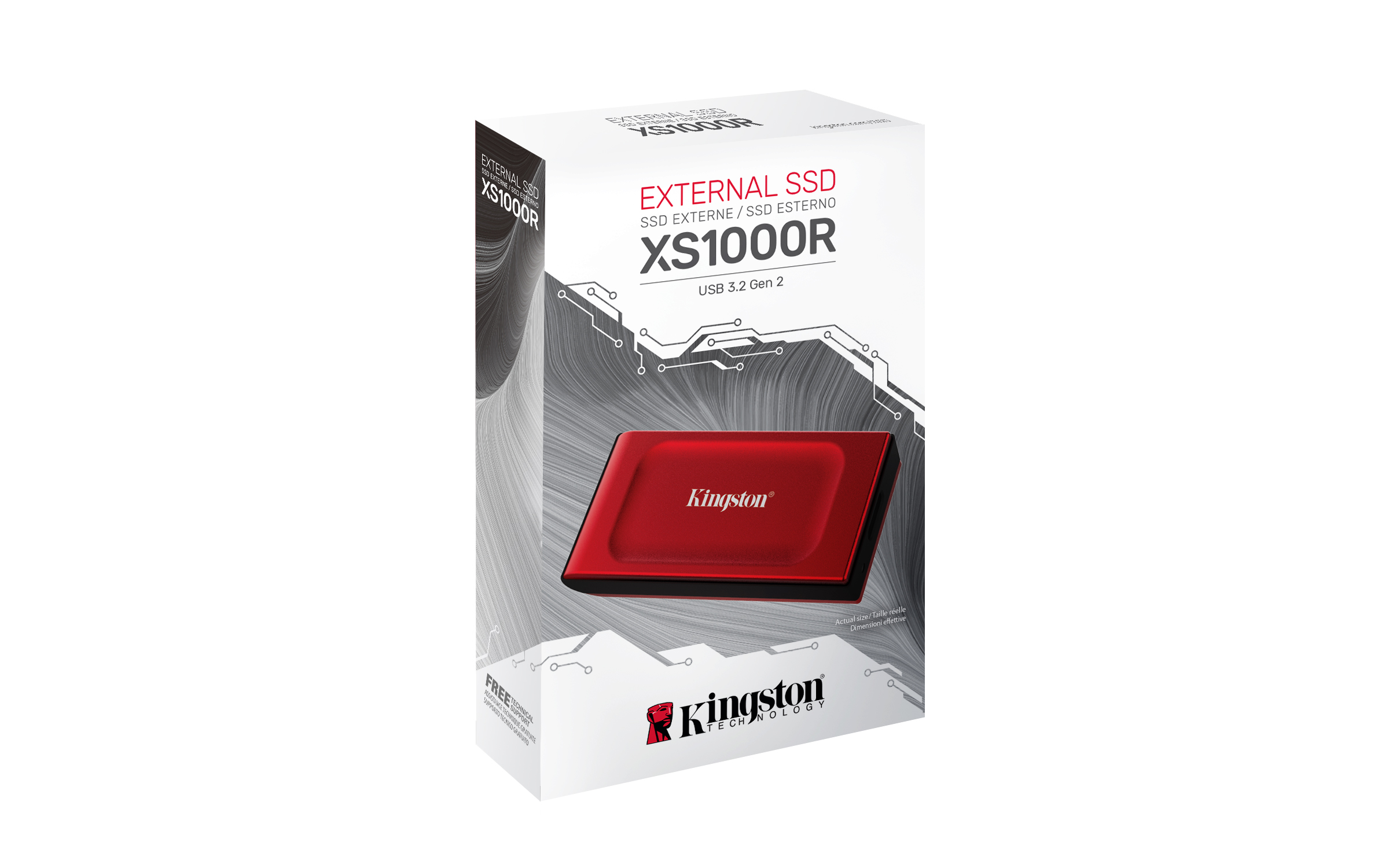 2TB Kingston XS1000 USB 3.2 Gen 2 External SSD - SXS1000R/2000G | CCL