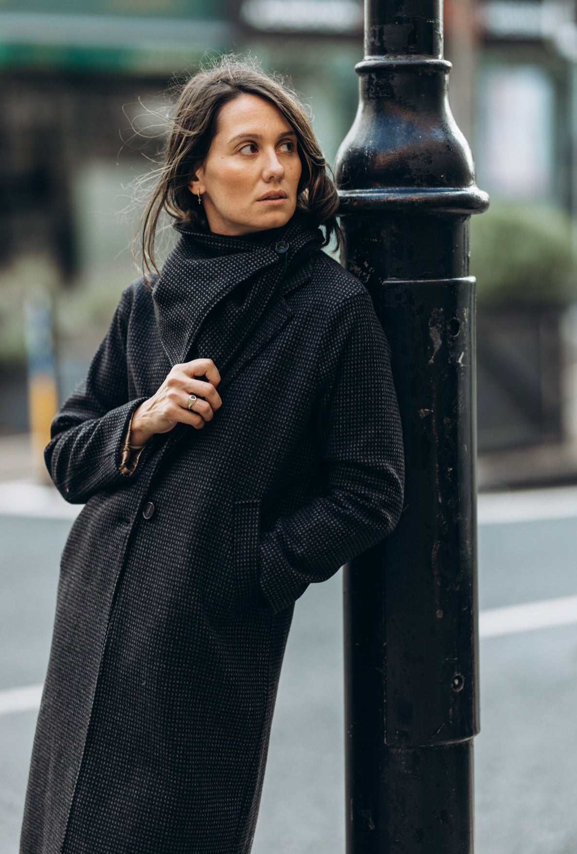 Black Check Tweed Winter Coat - Luxury Women's Coat | Irish City