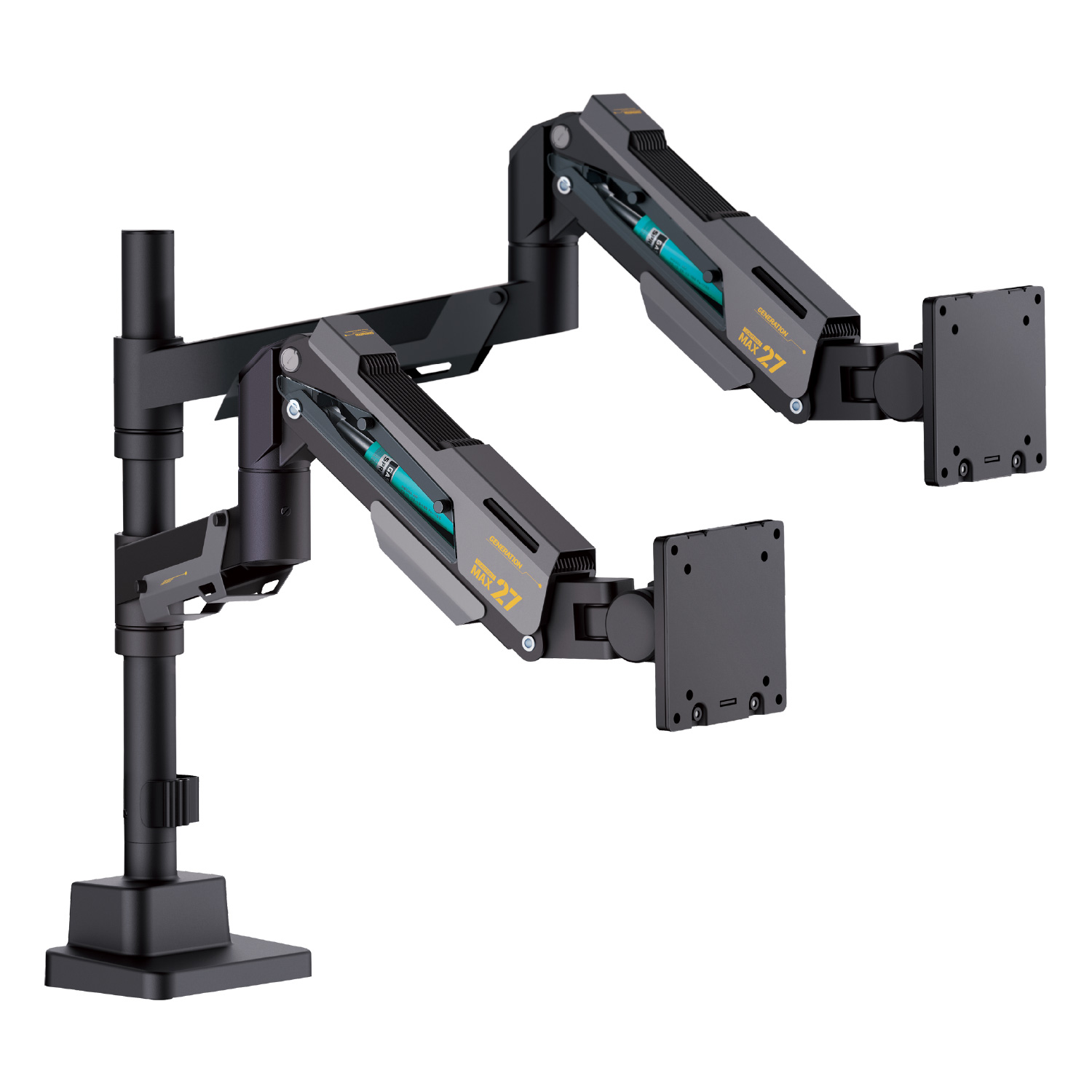 最大57インチモニターに対応、ガス圧式ゲーミングモニターアーム