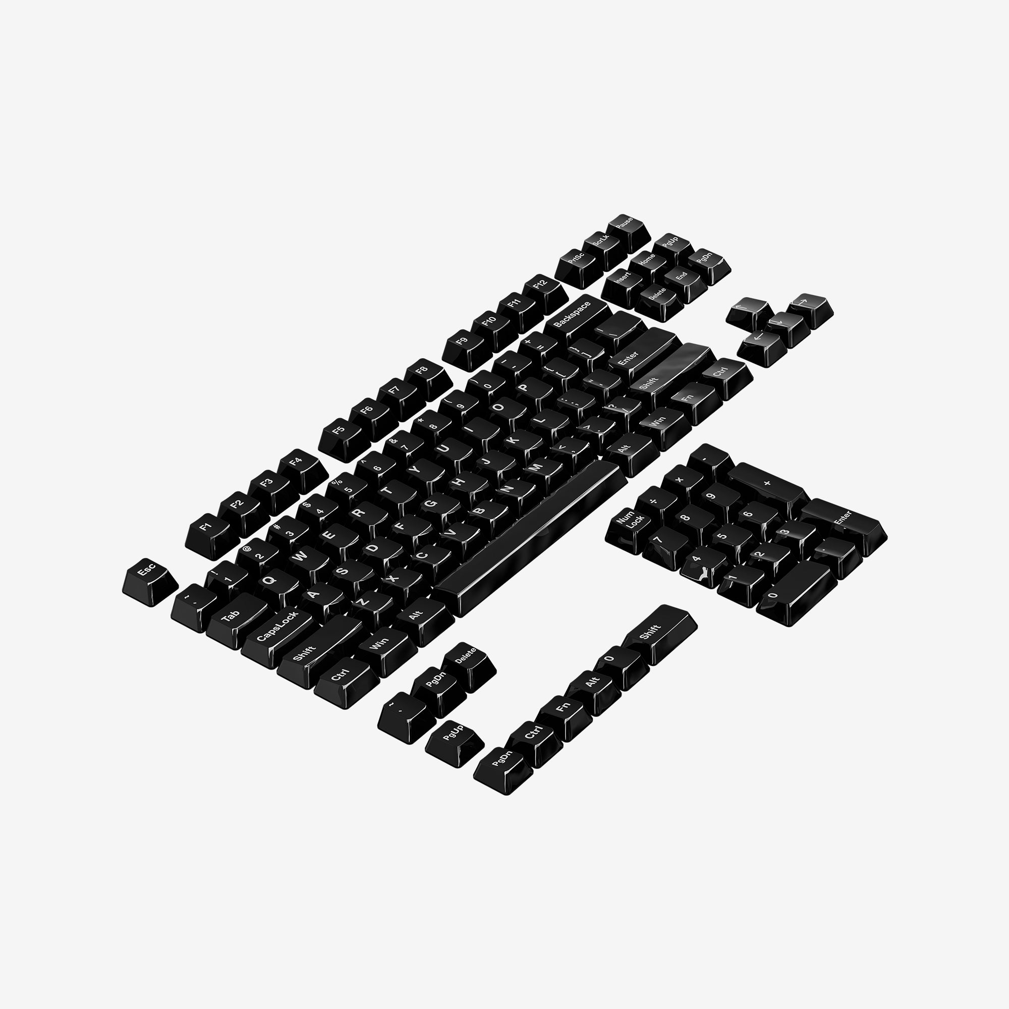 Conjunto de Keycaps de Cerâmica Preta Cerakey