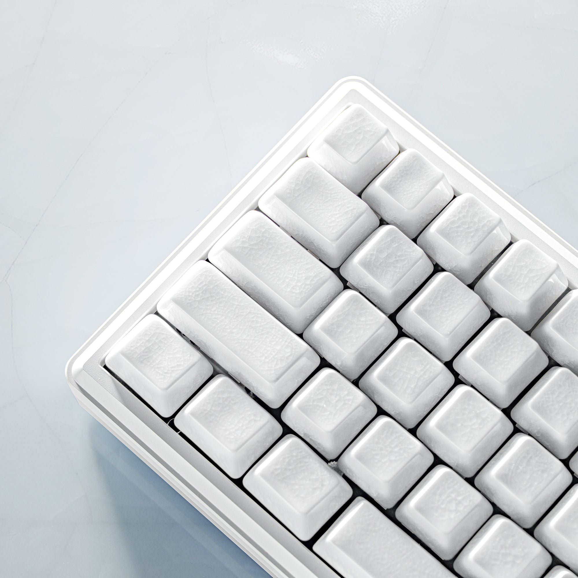 Ceramic Keycaps Full Set-White Crazed
