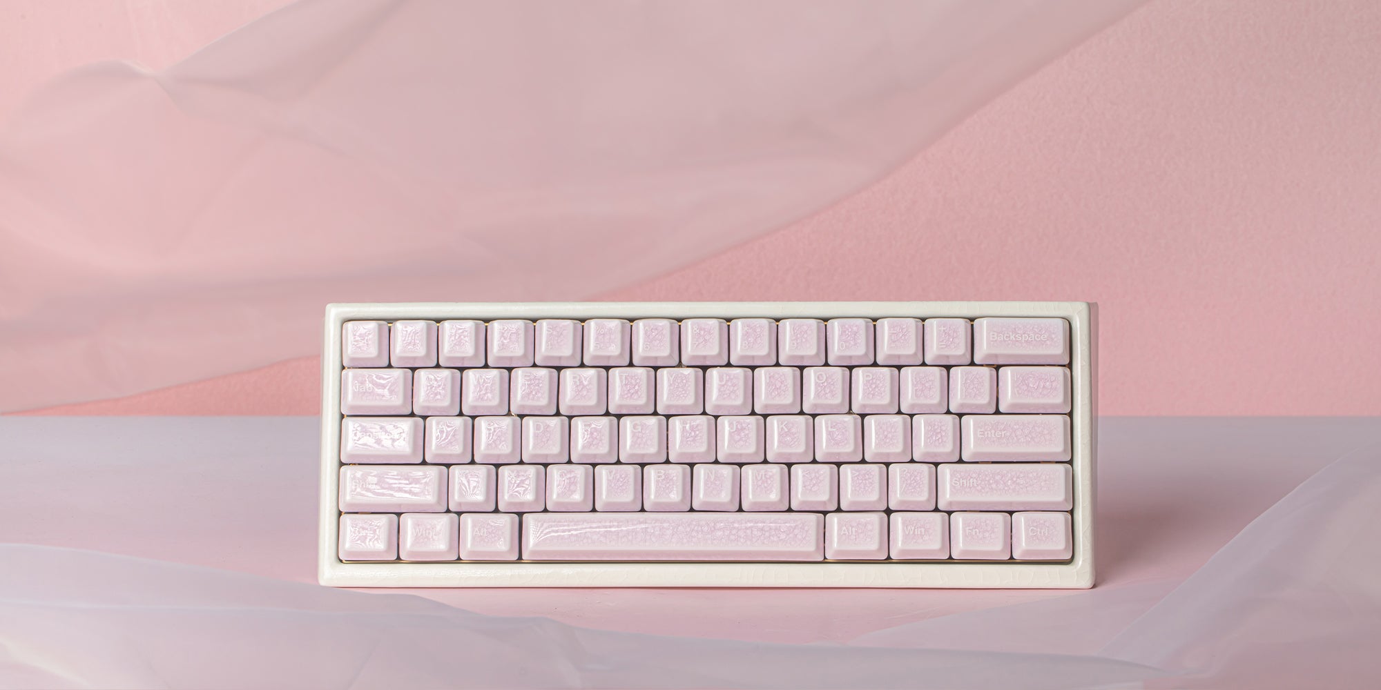 Ceramic Keycap Full Set V2-Pink Crazed