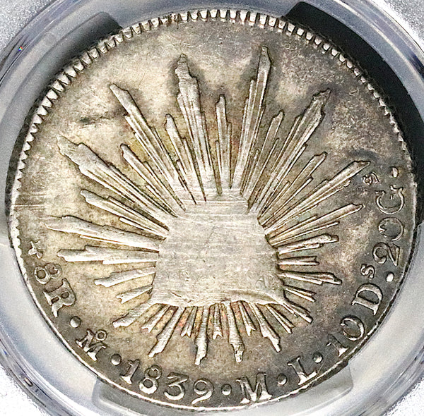 1839-Mo PCGS XF 40 Mexico 8 Reales Scarce Cap Rays Silver Coin