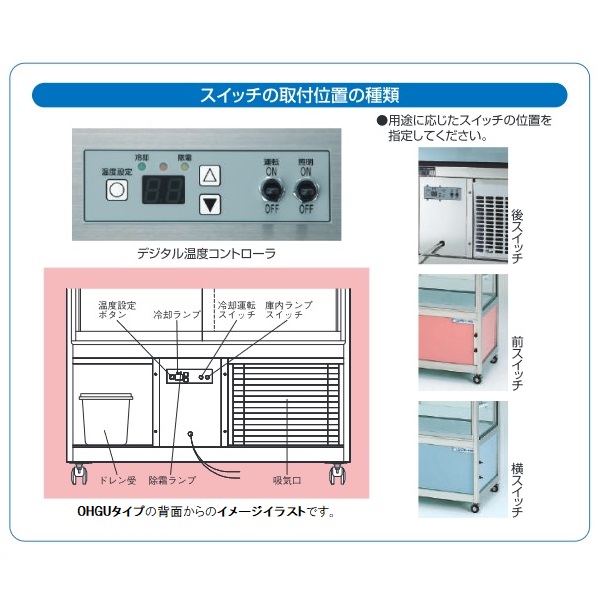 大穂製作所 OHGF-Tc-1800F|対面ショーケース|多目的冷蔵ショーケース