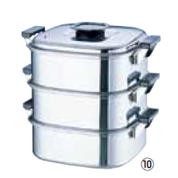 桃印 18-0 角型蒸器 IH AMS-69 24cm 2段｜業務用厨房機器通販の厨房