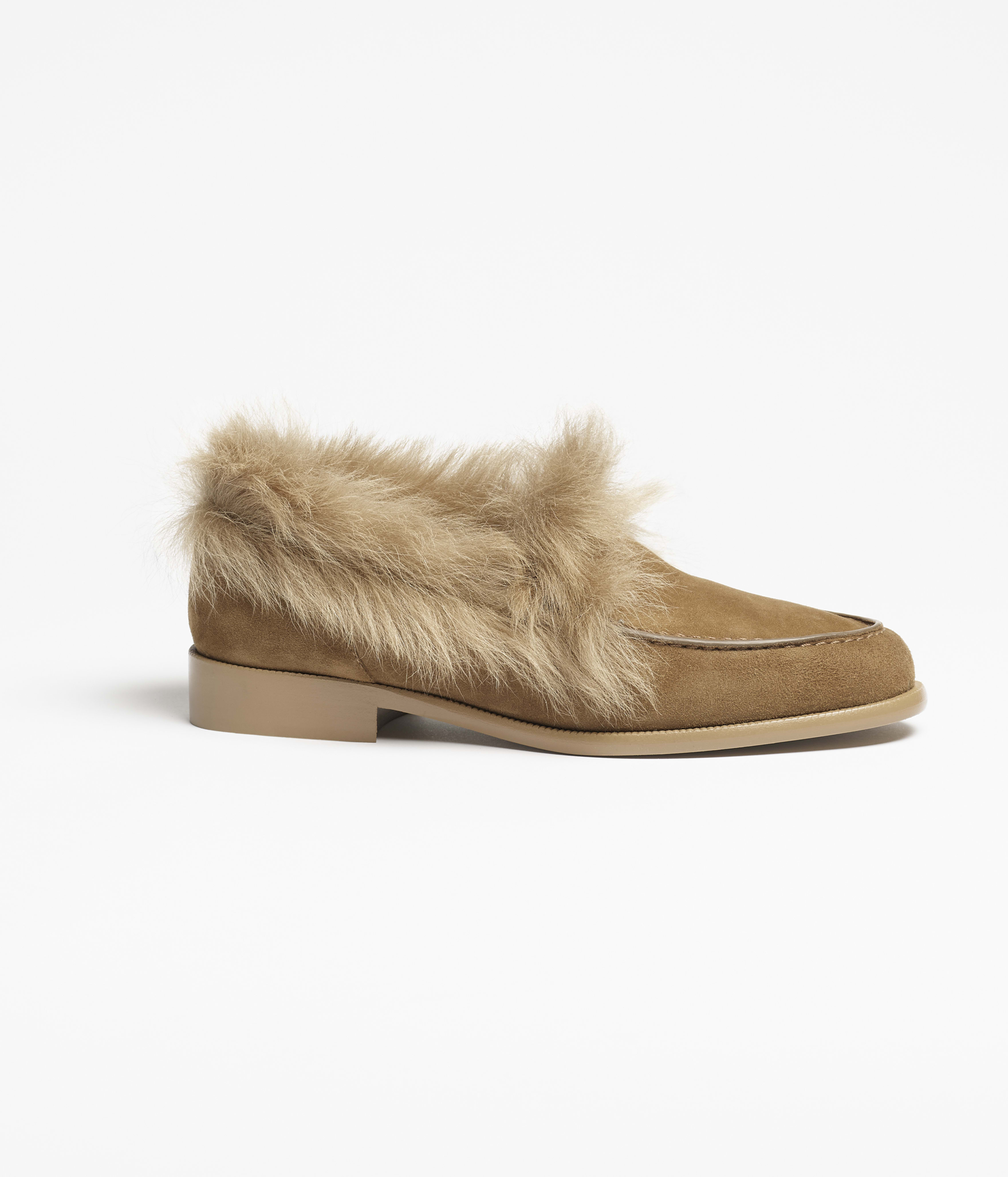 ローファー - スエード キッドスキン & シアリング ラムスキン