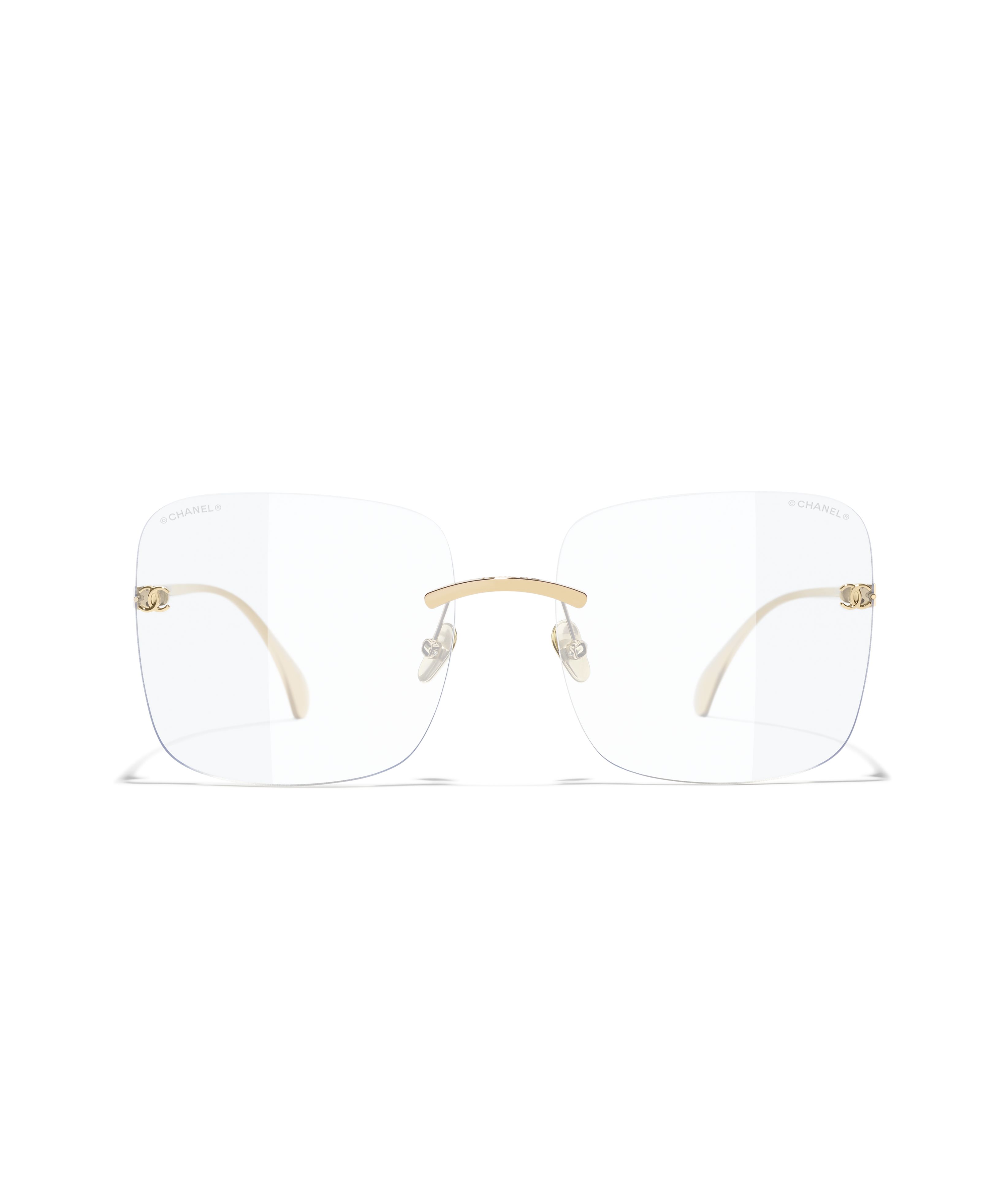 CHANEL Eyewear: Square Blue Light Glasses, titanium — Fashion | CHANEL