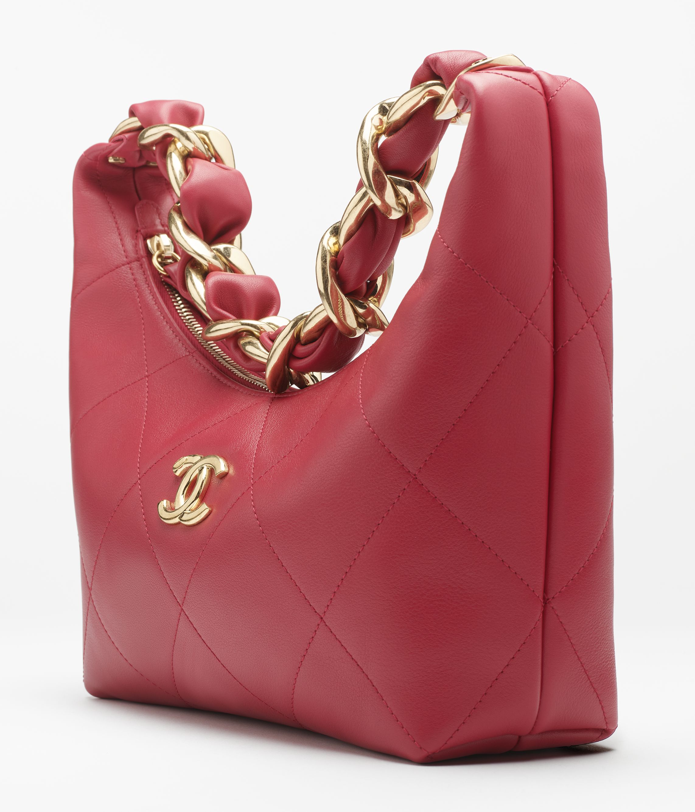 ラージ クラッチ バッグ - シャイニー クランプル カーフスキン