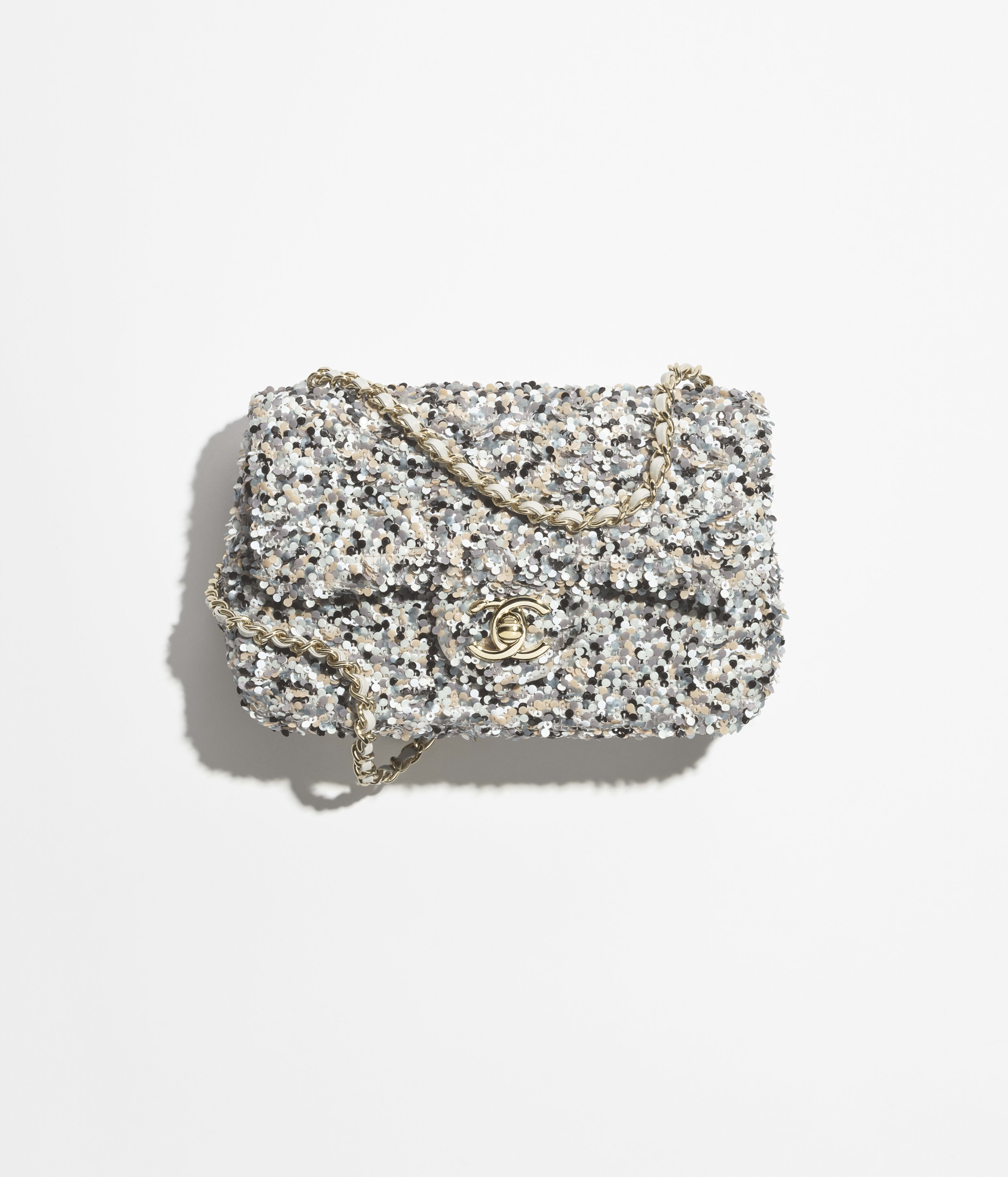 カメリア モチーフ ブローチ - ツイード、ホワイト & ブラック