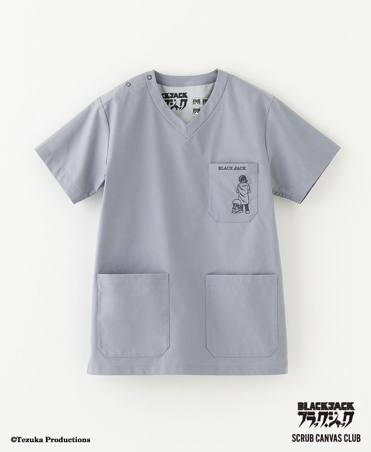 Scrub Canvas Club:ブラック・ジャックスクラブトップス(男女兼用