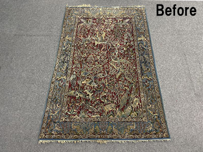 徳島県 K様 (ペルシャ絨毯 ウール：クリーニング、染み取り、色付け