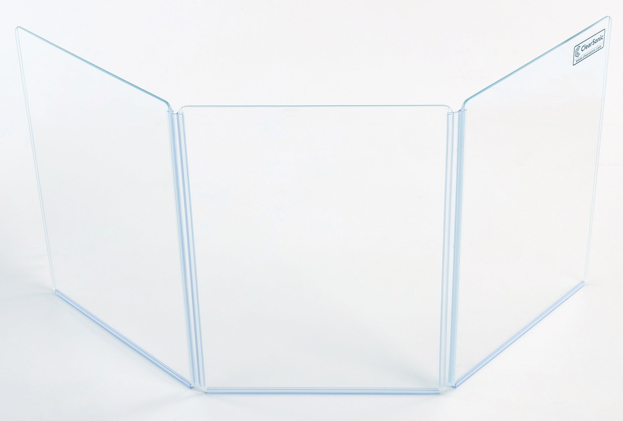 A1824x3 - 4.5' W x 2' H - 3-Panel Acrylic Amp Shield - Full-length