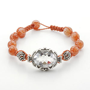 ネオタキオン[恋愛成就]水晶&アメジストブレスレット{2・4月誕生石