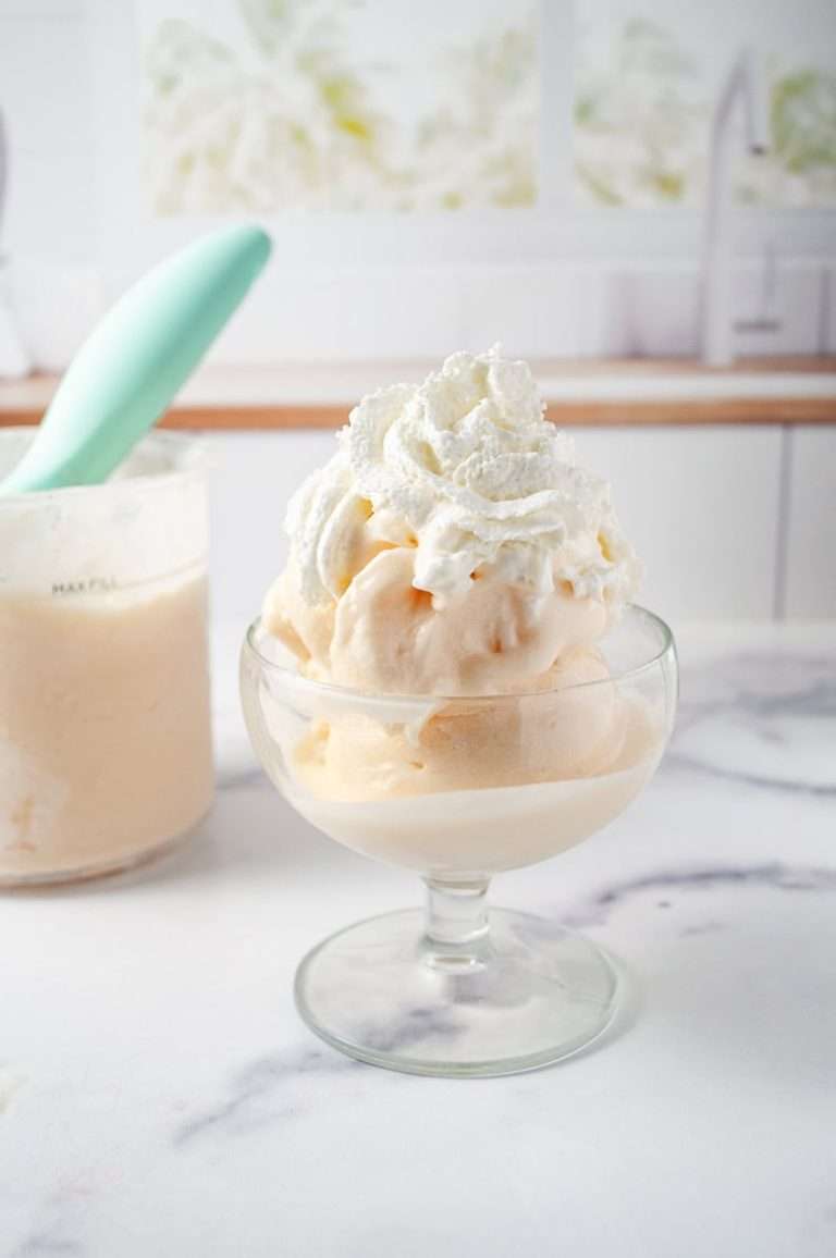 Ninja Creami Peach Frozen Yogurt Low Sugar - Crafting a Family Dinner