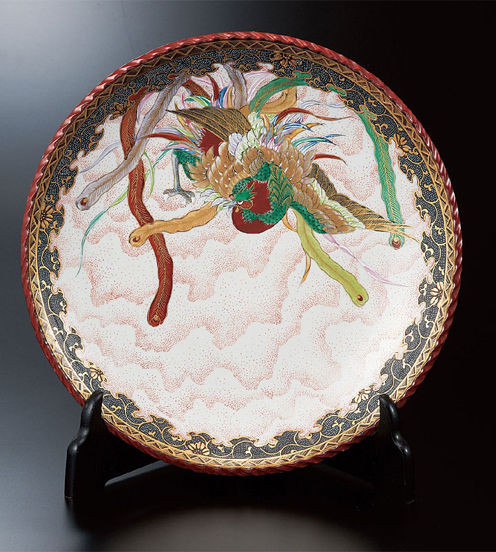 九谷焼 高明 10.5号飾皿 鳳凰図 - CRAFTS DESIGN