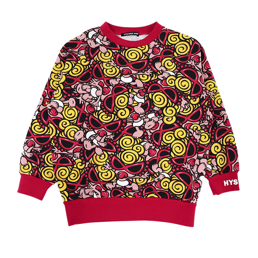 30%off Hystericmini HYS MINI JAM PACK総柄 裏毛トレーナー 90