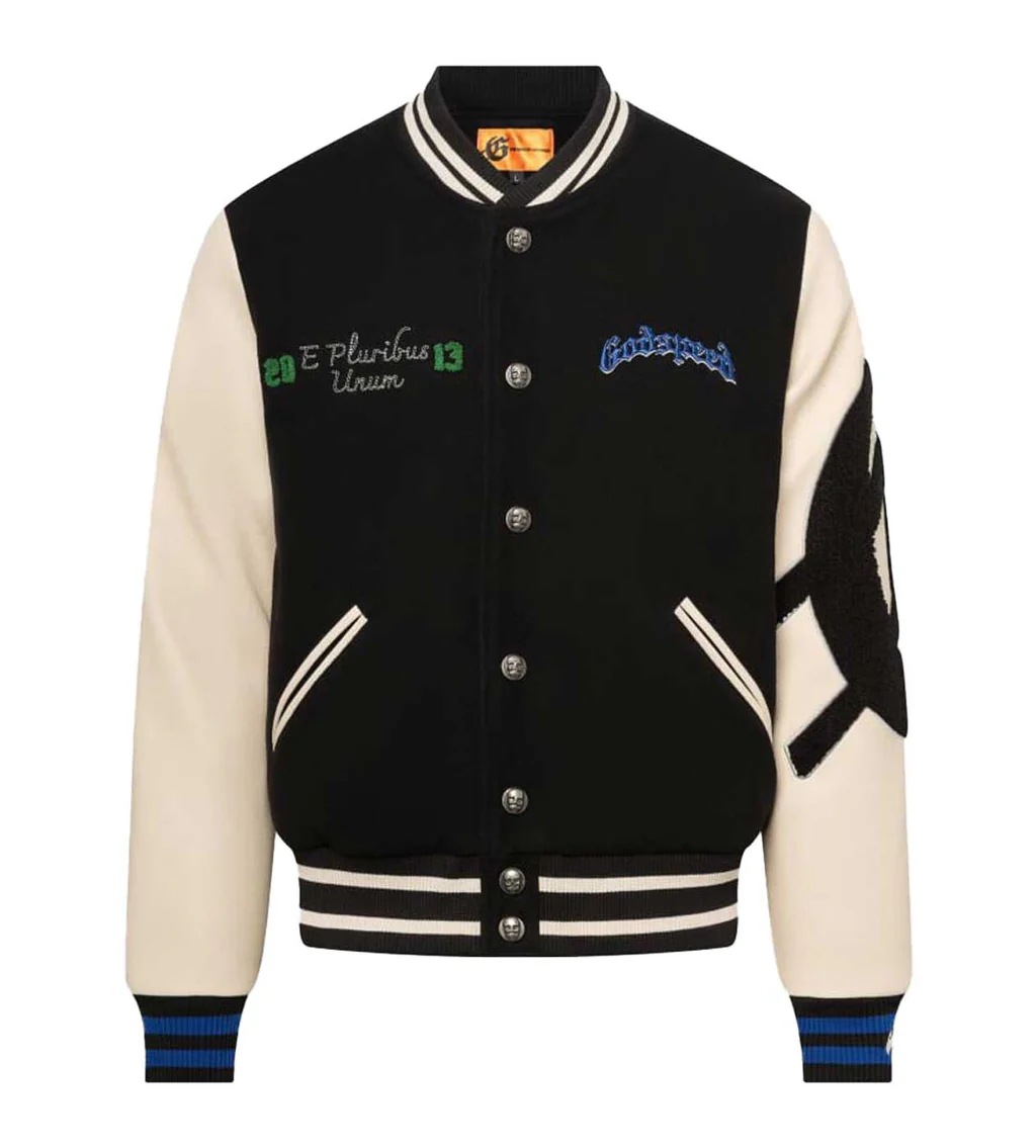 GODSPEED Big Dog Embroidered Patchwork Stadium Jumper jacket