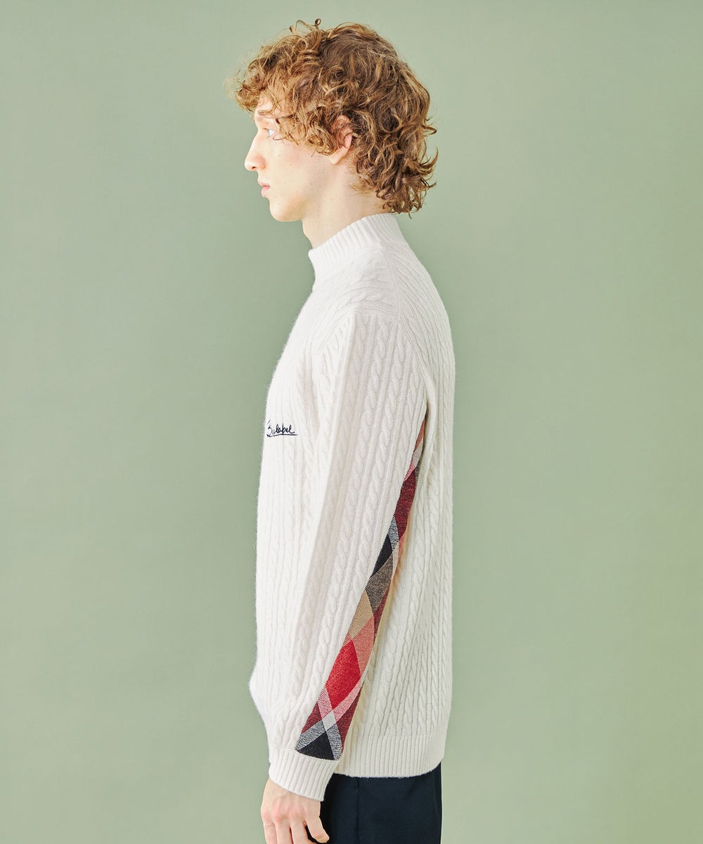 WEB・一部店舗限定】ハーフモックケーブルニット（WEB限定）｜BLACK