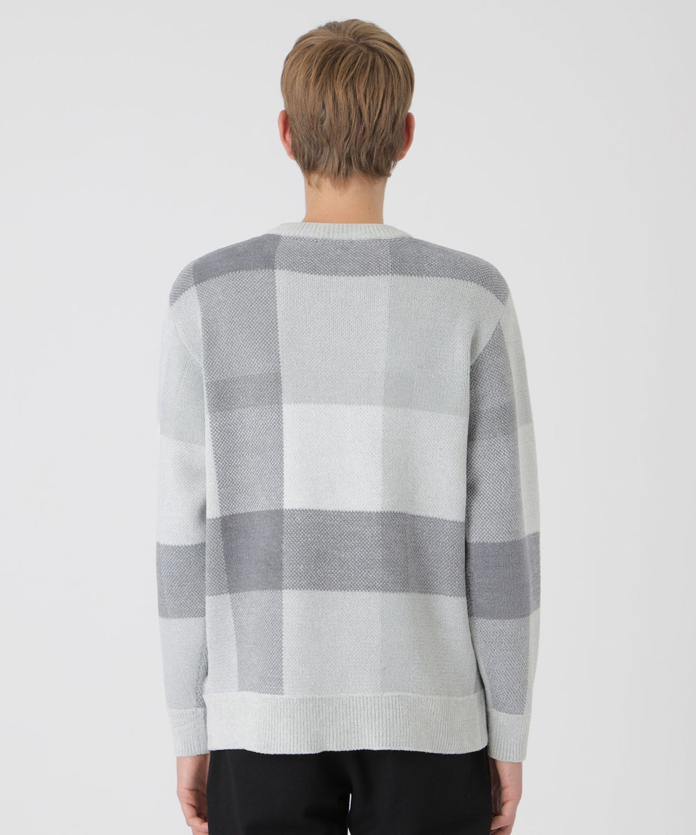 フェザークレストブリッジチェックニット（ニットウェア）｜BLACK