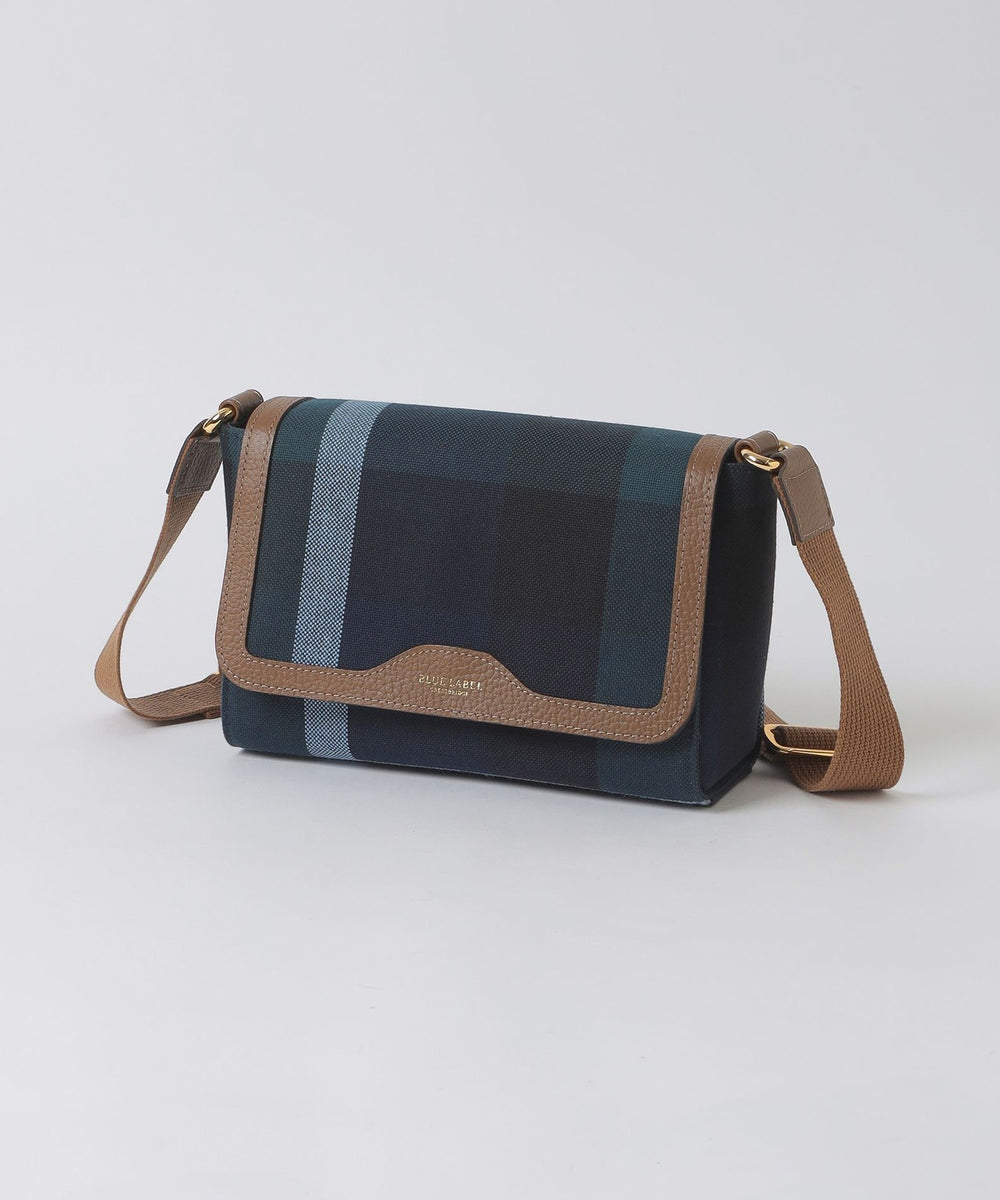 クレストブリッジチェックキャンバスかぶせショルダー（バッグ）｜BLUE