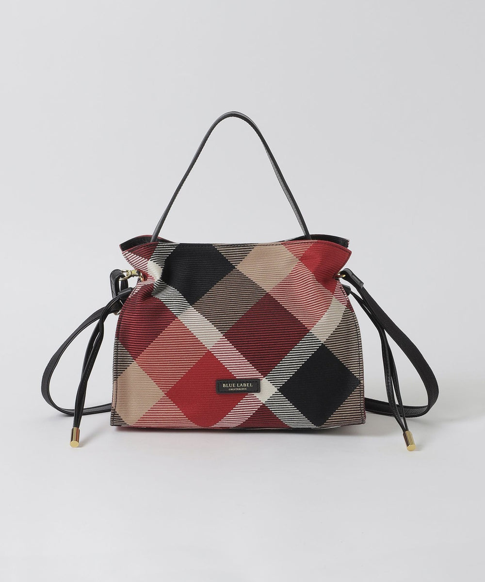 クレストブリッジチェックカルゼギャザーミニバッグ（バッグ）｜BLUE