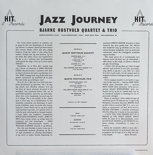 ビヨルネ・ロストヴォルド・カルテット＆トリオ/JAZZ JOURNEY（澤野