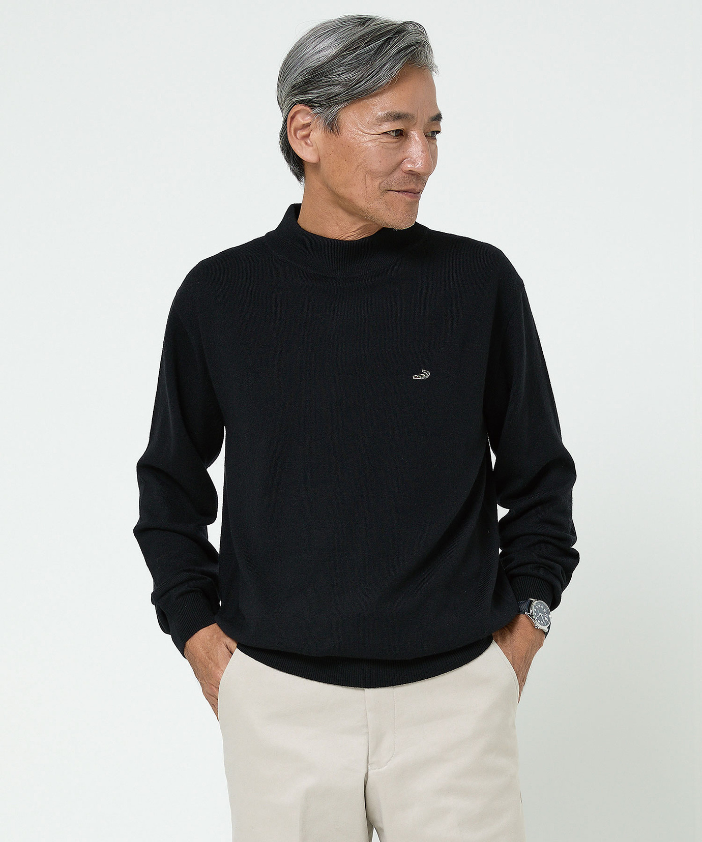 メンズ ハイゲージ ハイネック ニット【手洗いOK】通販 [1603-27309