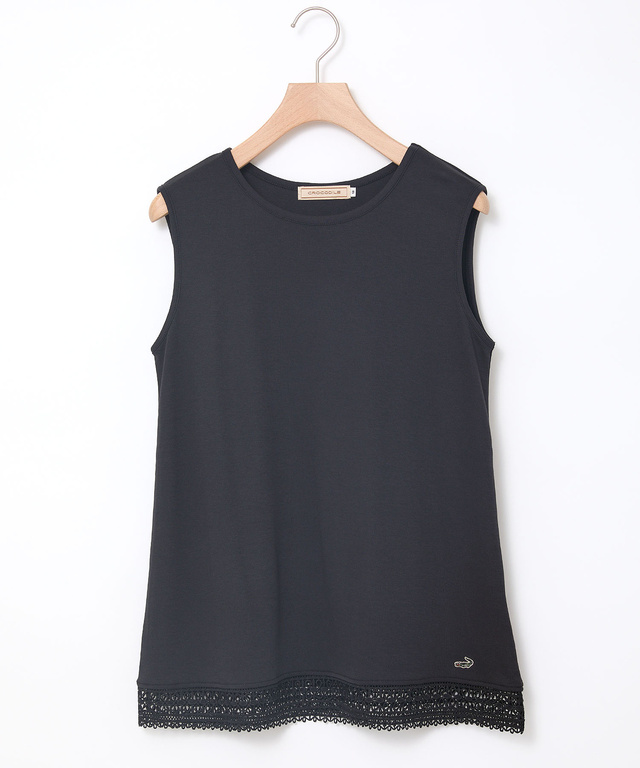 レディース コットン 裾レース タンクトップ【一部店舗限定】通販
