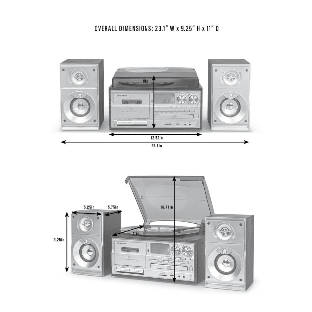Eclipse 9-in-1 Record Player With Speakers | Crosley Radio