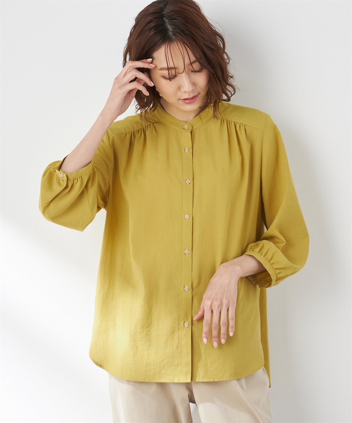 バンドカラーブラウス Petit Honfleur｜クロスプラス公式通販サイト