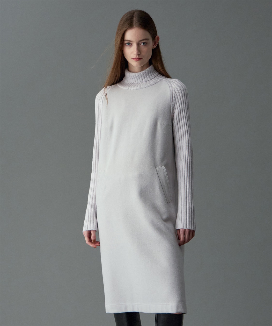 異素材コンビロング丈ワンピース 49AV JUNKO SHIMADA｜クロスプラス