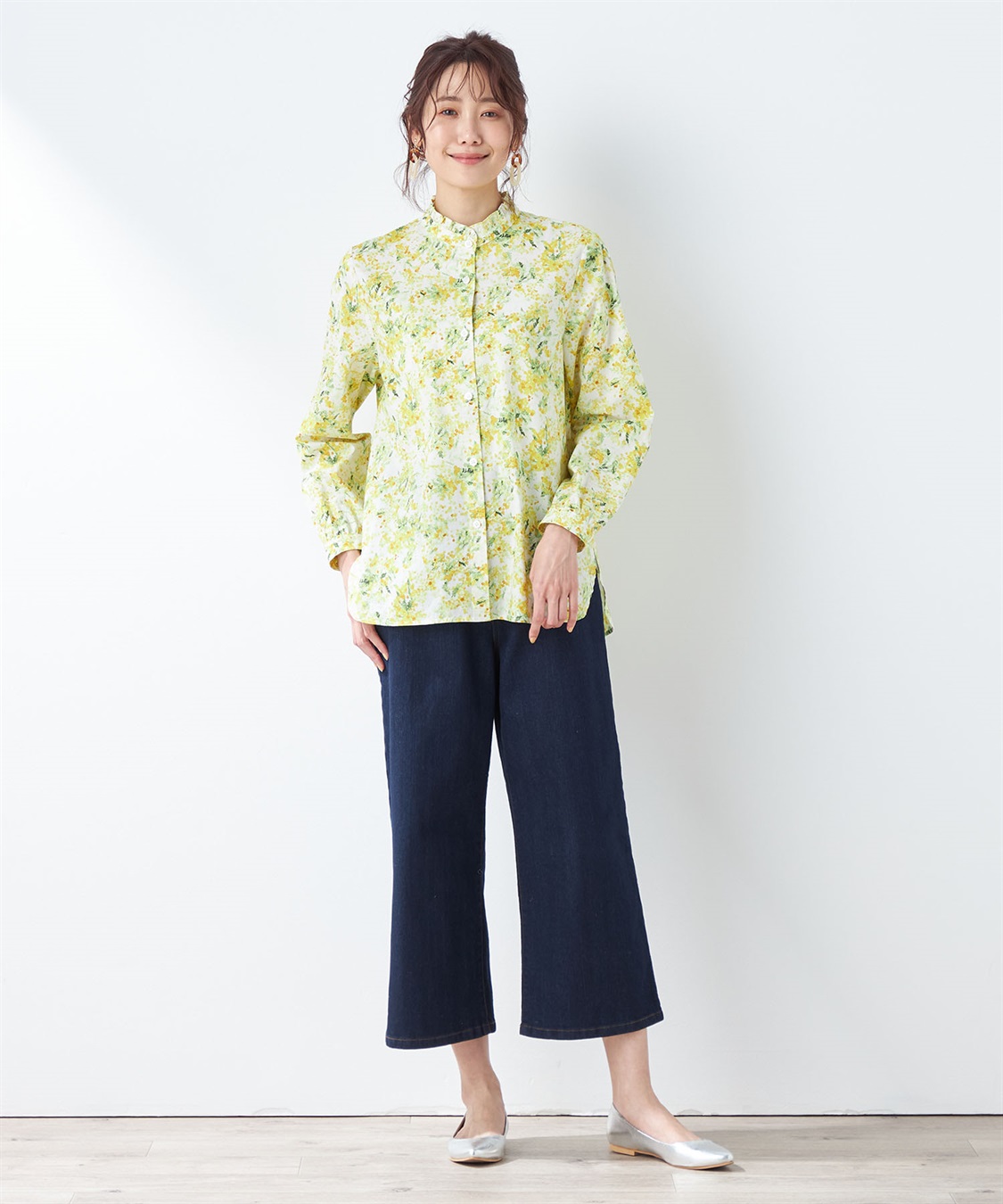 ミモザプリントブラウス DECOY｜クロスプラス公式通販サイト