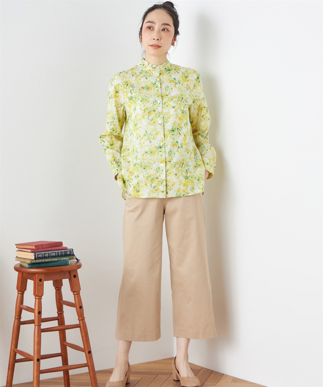 ミモザプリントブラウス DECOY｜クロスプラス公式通販サイト